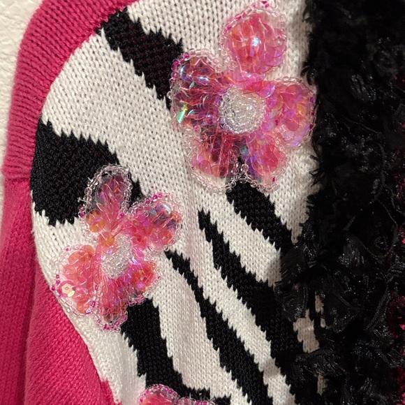Storybook Knits for HSN Pink Tank Top with Zebra Trim and coordinating cardigan - Picture 8 of 11